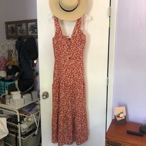 Maxi coral floral tank sundress